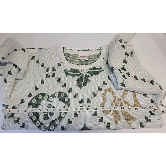 Vtg 80s 90s Holiday Time Lurex Blend METALLIC Blue Ugly Christmas Sweater M - Picture 11 of 12